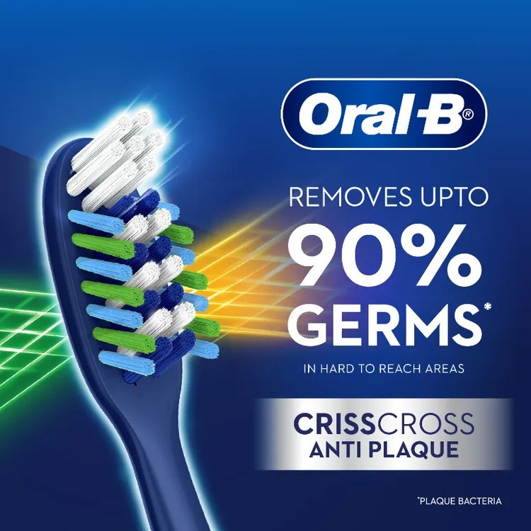 مسواک اورال-بی مدل CRISSCROSS bacteria blast با برس soft
