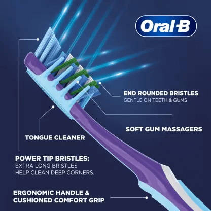 مسواک اورال-بی مدل CRISSCROSS GUM CARE INDICATOR با برس متوسط بسته 4 عددی