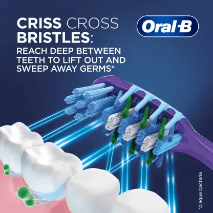 مسواک اورال-بی مدل CRISSCROSS GUM CARE INDICATOR با برس متوسط بسته 4 عددی